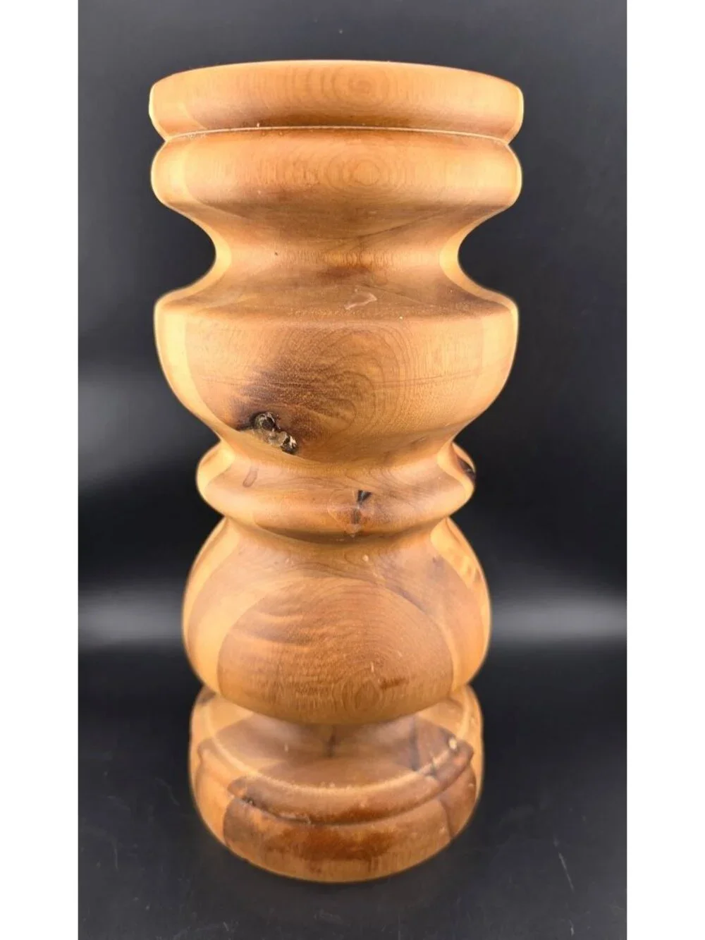Handmade Turned Solid Wood Candle Holder 10